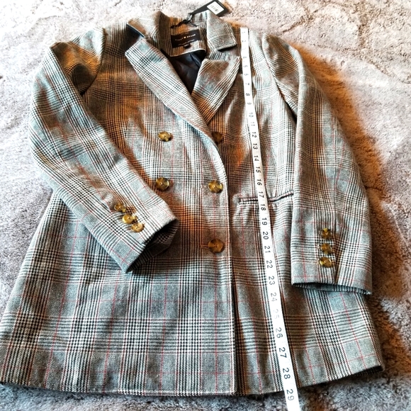 Lucky brand Plaid Double Breasted blazer size XS NWT - Picture 2 of 9